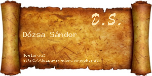Dózsa Sándor névjegykártya