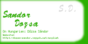 sandor dozsa business card